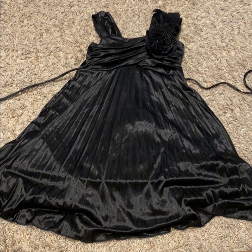 Black formal pleated dress